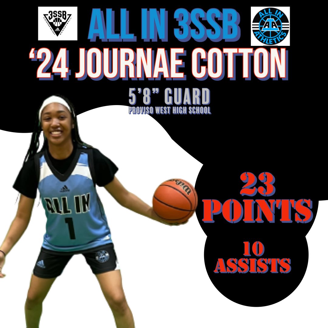 AIAelitegirls's tweet photo. ALL IN 2024 Journae Cotton had a huge game for Proviso West in win #ALLINfamily #3SSB @aiathletics @ballislifeJae https://t.co/FPOjj0lkXv