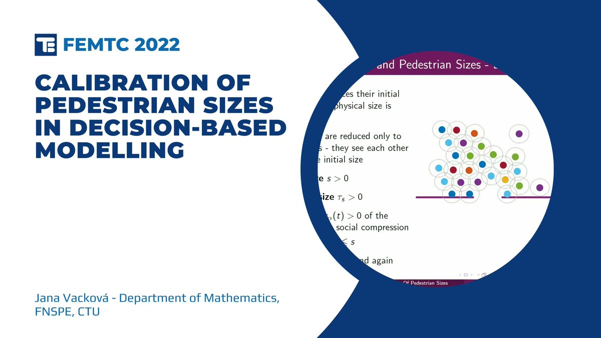 thunderheadeng's tweet photo. ""Calibration Of Pedestrian Sizes In Decision-Based Modelling" by Jana Vacková of the Department of Mathematics, FNSPE, CTU is available in the FEMTC Archive. Watch or read now! #femtc https://t.co/JqK2KijSXK https://t.co/MUDYjt4pIa