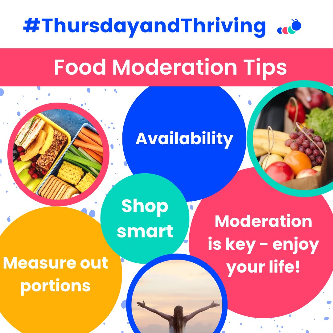 1. Measure portions. Measure snacks into a container so you are not mindlessly munching. 2. Shop smart. Bring home healthy food. 3. Availability. Prepare veggies and fruits in advance. 4. Moderation is key! Seek to have a well-balanced sustainable diet for life. #mHealth