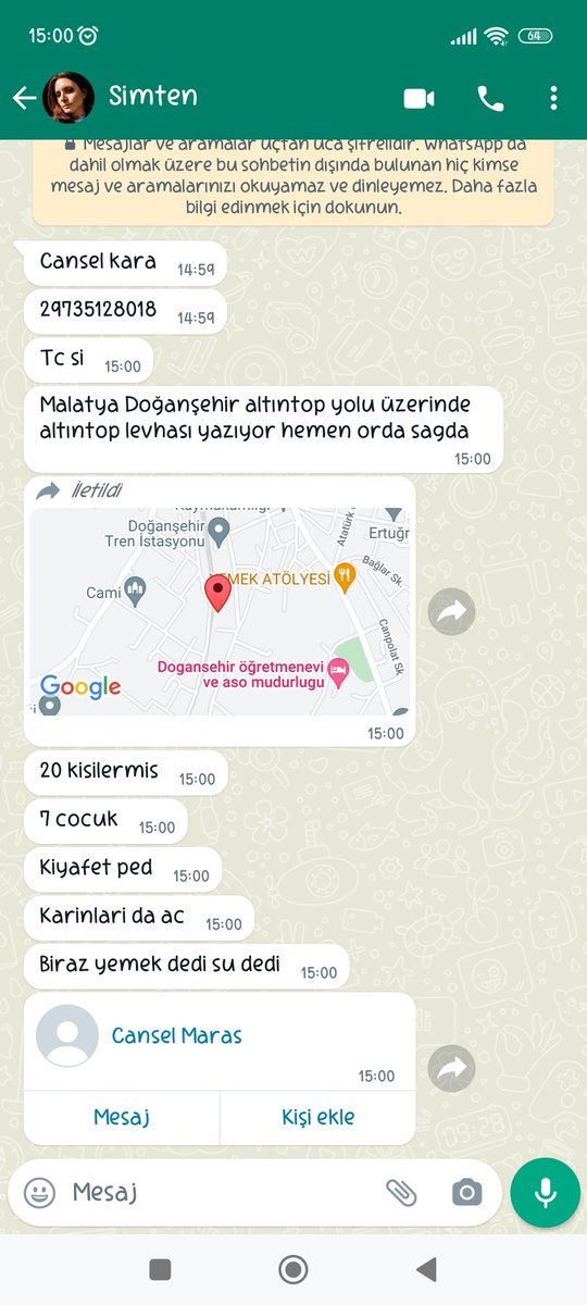 Arkadaşlar acil RT lütfen. Malatya/Doğanşehir