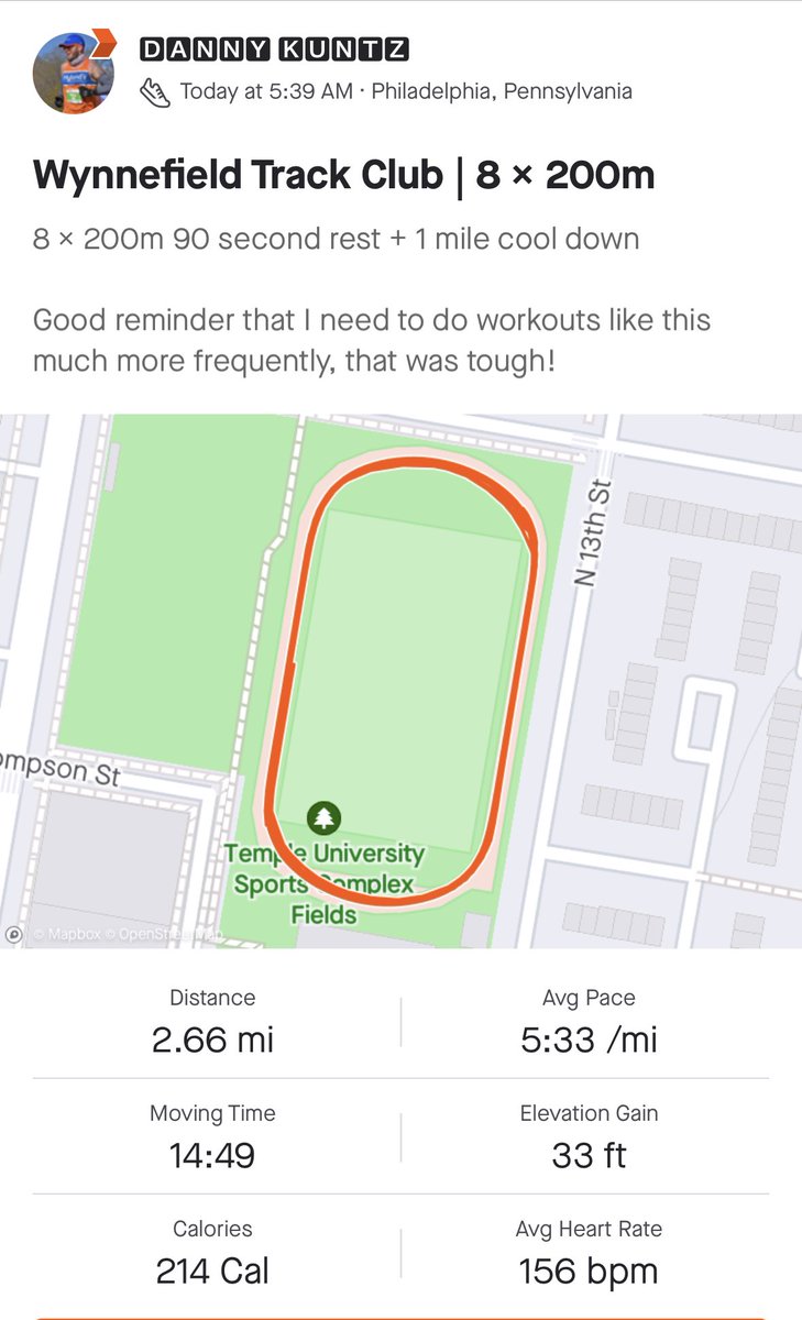 dannyrunsphilly's tweet image. Distance #runners need track workouts too. I was reminded of this on the track this morning with @WynnefieldTC. Ouch. 

#trackworkout #marathontraining