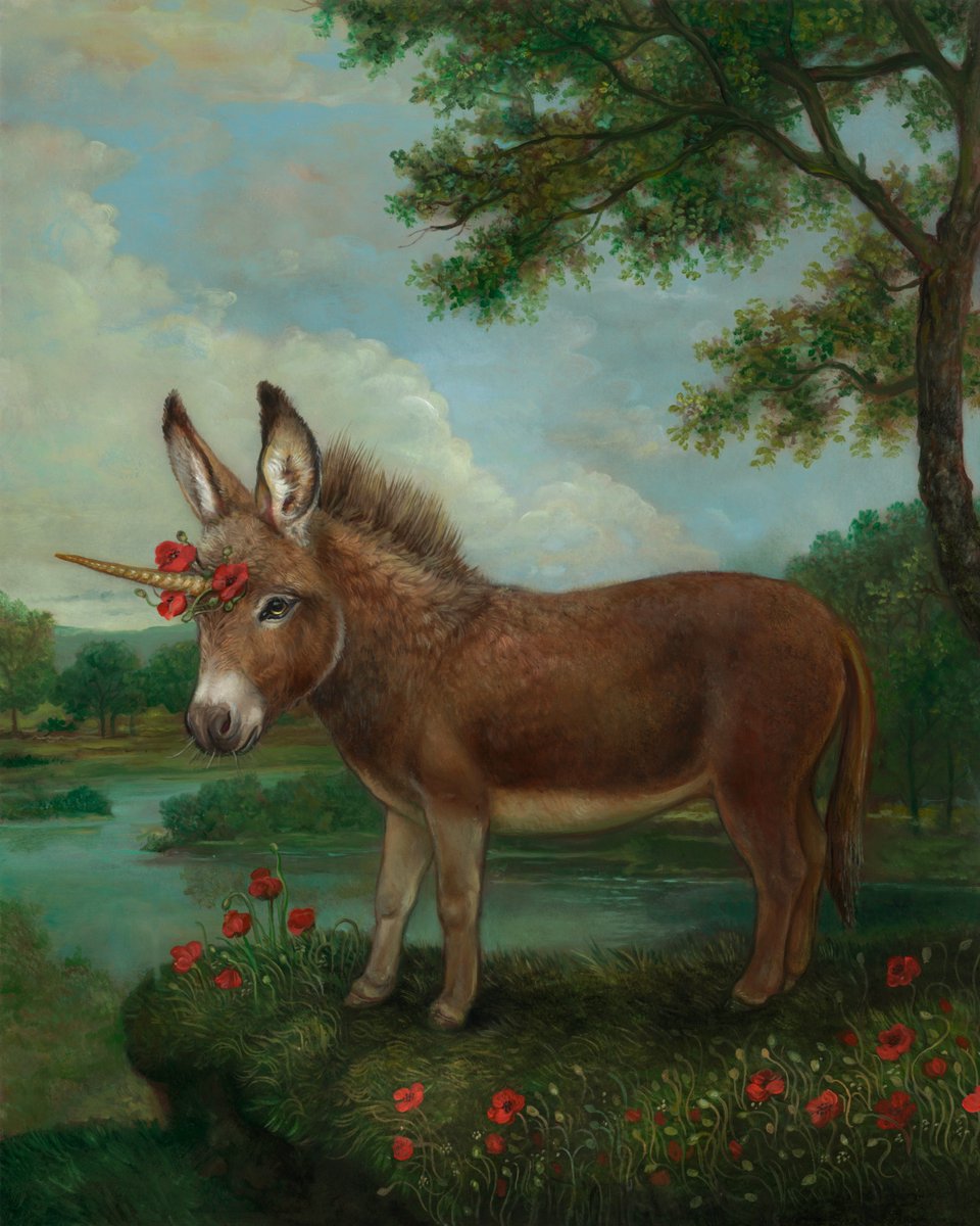 AnnieStegg's tweet photo. The majestic Donkicorn, painted for #Letsdrawmonsters a few years ago 🦄 https://t.co/DvvRr2wcLV