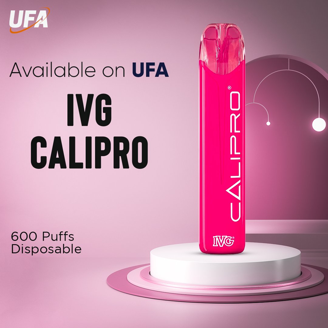 The IVG Calipro uses IVG's ever-popular nic salt flavours, including Green Fusion, Cherry Watermelon, and Pink Apple Guava, which sets it apart from other flavour-enhanced devices.

Order Now - bit.ly/3Ib8Rv7
.
.
.
#UFAMarketplace #UFA #IVGCalipro #IVGBar #DisposableVape