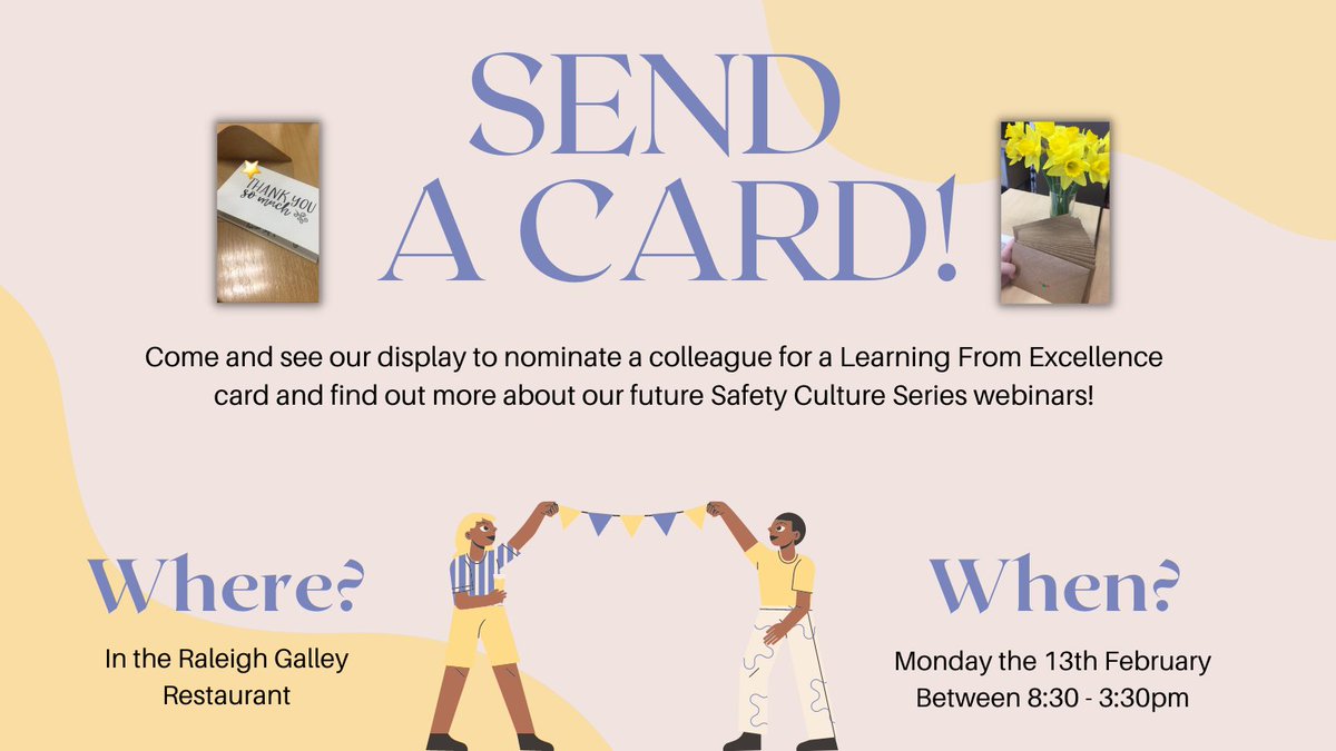 Calling all @RoyalDevonNHS staff 📢Make sure to visit our display on Monday. Where you can nominate a colleague for Learning from Excellence and sign up to our future Safety Culture webinars! There may also be some goodies available! 🍭#royaldevonnhs #learningfromexcellence