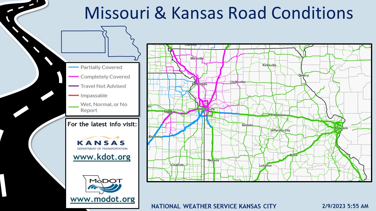 NWS Kansas City on Twitter: "6am: commute this morning across eastern Kansas into and northern Missouri. Give yourself extra time. https://t.co/cBmys48yLp" / Twitter