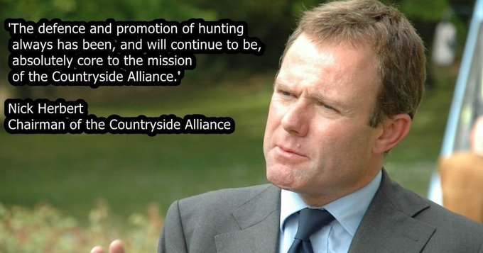HsaChair's tweet photo. For all the hand-wringing from hunters about the Avon Vale Video, let's not forget what the Countryside Alliance really stands for:
#endhuntingnow https://t.co/aV6vYzWu8q