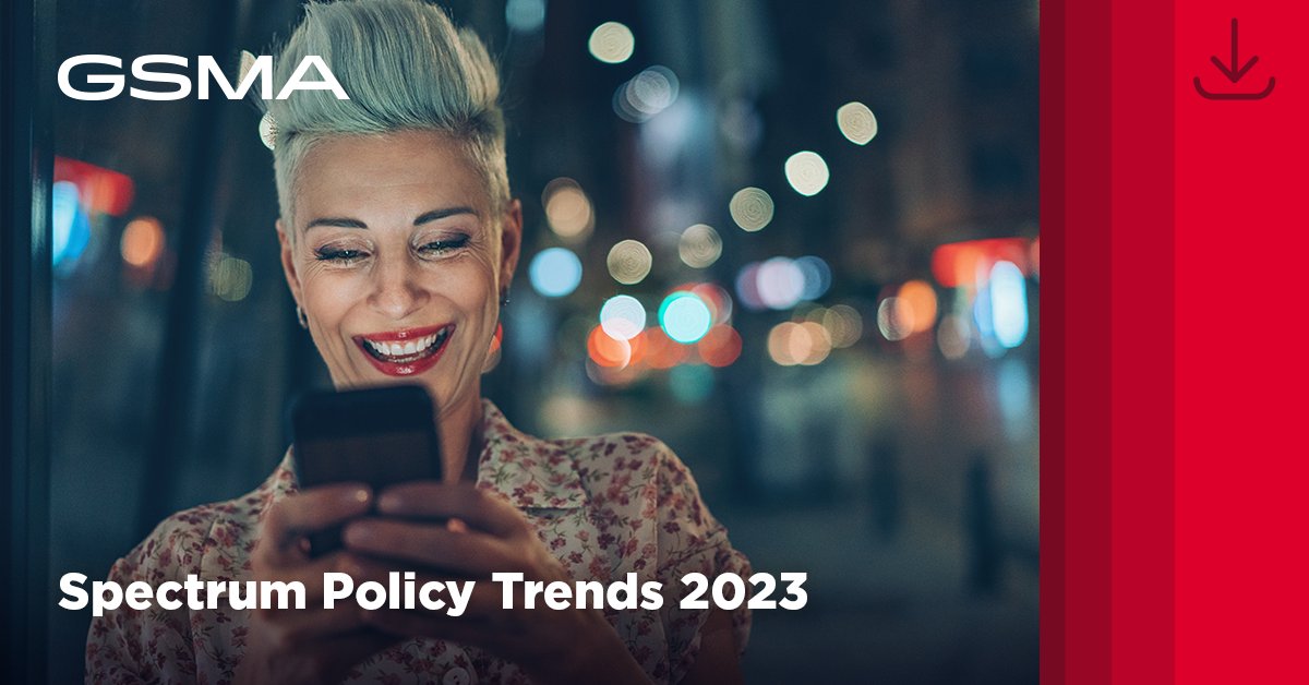 GSMAPolicy's tweet photo. Excited to unveil the first edition of the GSMA #SpectrumPolicyTrends. This report presents our predictions for the top 6 #spectrum policy trends in 2023. From #ITUWRC to #PrivateNetworks, our experts discuss the biggest themes moving the spectrum debate: https://t.co/uRUthggvOJ https://t.co/n7MAPyA4PC