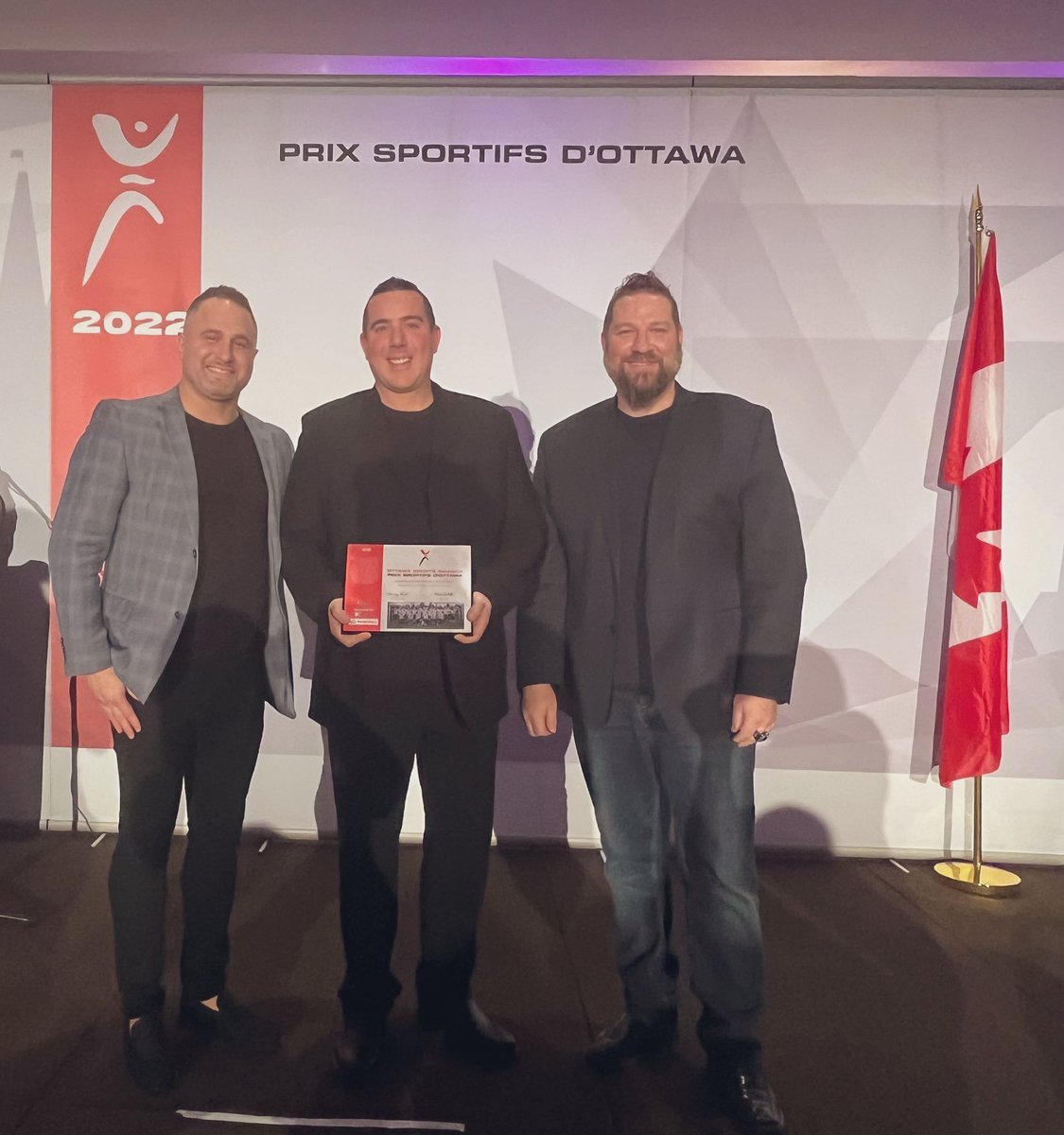 Cumber_Panthers's tweet image. What a great honour it was to have our U12 Coaches along with our President to accept the #OttawaSportsAwards Team Award 🏆    #BleedBlue #NCAFAChamps #OntarioChamps