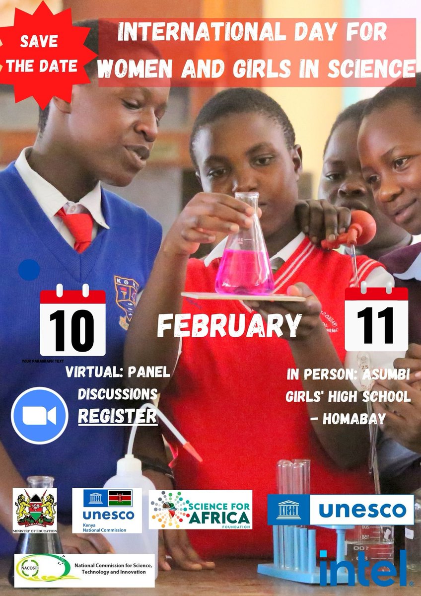 UnescoEast's tweet photo. #Happeningtomorrow
๐๏ธ 10 February 2023
Virtual celebration of Women and Girls in #STEM
You welcome to join us virtually on 10 FEB via zoom
Register: https://t.co/FxlvsMOcKM
#GirlsdoSTEM
#WomendoSTEM #WomenInScienceDay https://t.co/LiiMRISr5j