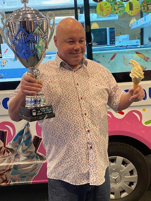 Big Congrats to John Taylor, C and M Ices in Harrogate for winning – Mobiler of the Year 2023, sponsored by Ice Cream Direct in Doncaster (Stand 24).