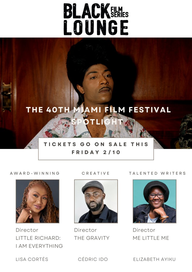 Join the 40th Miami Film Festival from March 3rd-12th. Tickets go on sale this Friday, February 10th. 
#MiamiFF #MiamiFF40 #BLFSMFF BLFSMFF40 conta.cc/3YgAQPr