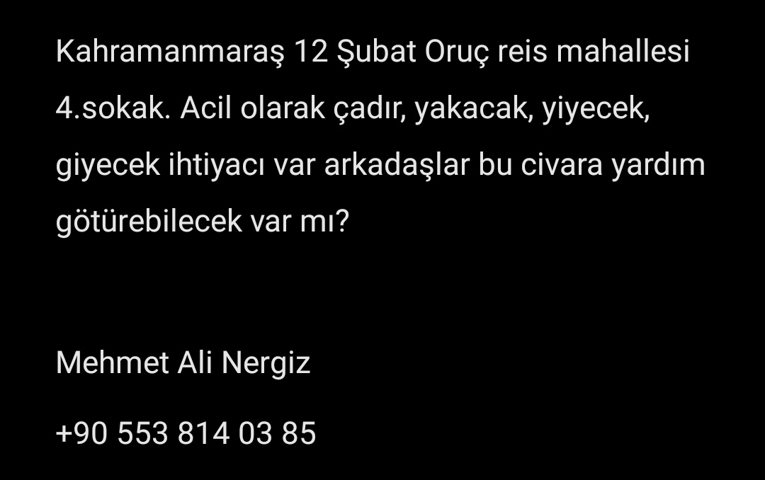 Abduluss's tweet photo. ACİL YARDIM
37°34'09.7"N 36°53'42.7"E
https://t.co/MSerFSHPDy
@AFADBaskanlik 
@ahbap
@haluklevent 
@OguzhanUgur 
@BabalaTv 
@ProfDemirtas https://t.co/oBdGSbBc6Y