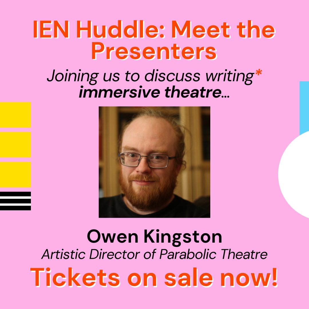 Immersive Experience Network (@immersiveexpnet) on Twitter photo Our final speaker on Feb 20th is <a href="/owenkingston/">Owen Kingston</a> , Artistic Director of award winning <a href="/_Parabolic_/">Parabolic Theatre</a> . Owen will use over 20 years of experience to present what "writing*" means in creating a high-interactivity Immersive theatre show. Tickets on sale at tickettailor.com/events/immersi… Our final speaker on Feb 20th is <a href="/owenkingston/">Owen Kingston</a> , Artistic Director of award winning <a href="/_Parabolic_/">Parabolic Theatre</a> . Owen will use over 20 years of experience to present what "writing*" means in creating a high-interactivity Immersive theatre show. Tickets on sale at tickettailor.com/events/immersi…