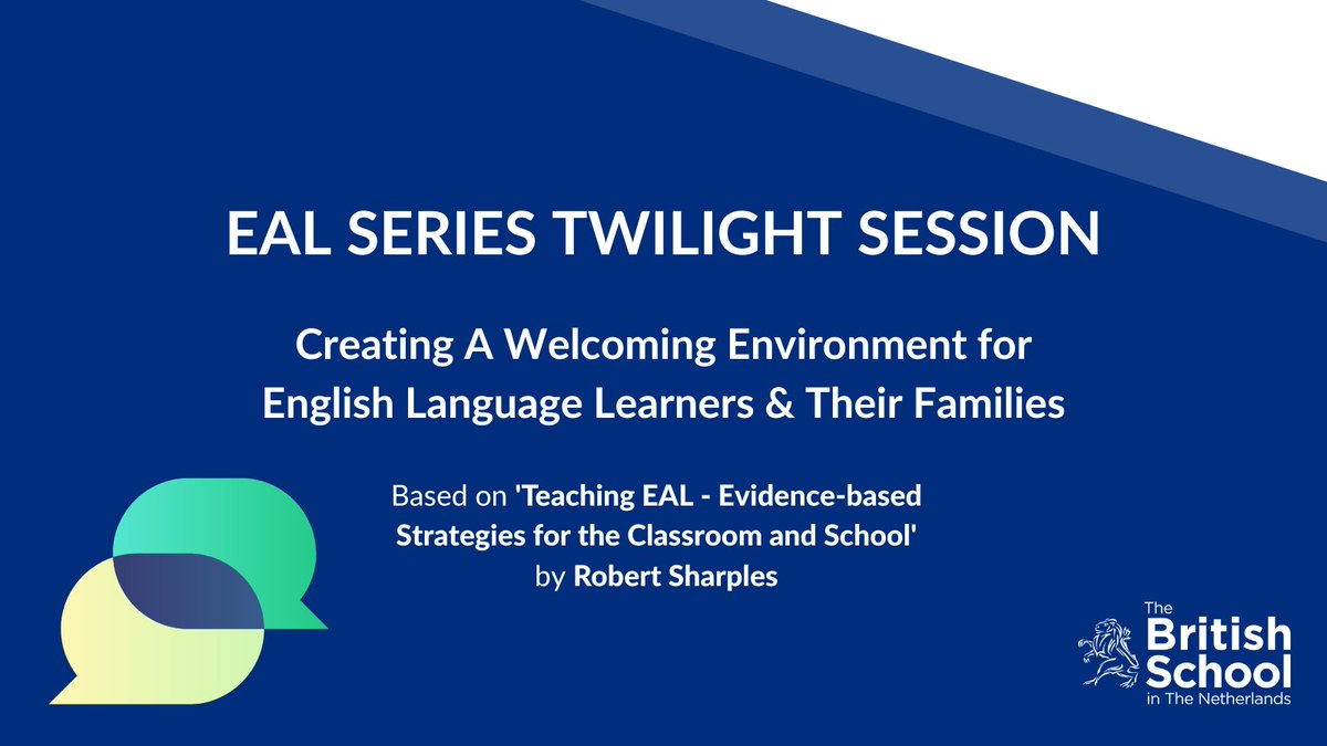 BSNLearn's tweet photo. We’re looking forward to our first #EAL Twilight session of the year! 🙌
BSN colleagues @EALdeborah, @kiltedkate & @GezinaRamsey will facilitate ‘Creating a Welcoming Environment for English Language Learners & Their Families’, based on the book ‘Teaching EAL’ by @rs_EAL. https://t.co/KCRnANh7lV