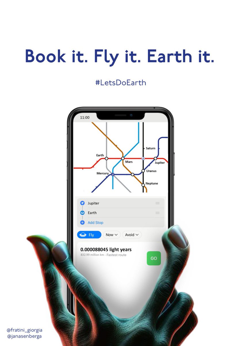 fratini_giorgia's tweet photo. One Minute Brief of the Day:
Create posters to advertise #HolidaysToEarth to aliens 👽🏖️
@OneMinuteBriefs @TfL @JanaSenberga https://t.co/35ZJlVEyuF