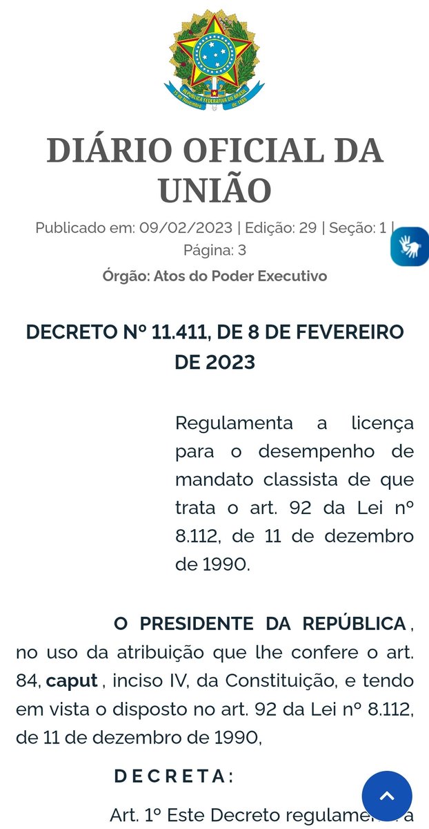 Parabéns à ministra Esther Dweck (<a href="/edweck_rj/">Esther Dweck</a> ) e equipe pela rapidez em acabar com esse absurdo herdado do governo Temer, qua havia expulso os liberados em mandato classista da folha de pagamento da União. Começamos bem as relações de trabalho no serviço público federal!