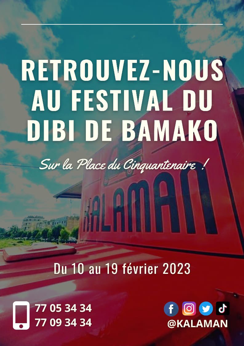 KalamanMali's tweet photo. Le Festi Dibi c’est plus que du Dibi, c’est un Festival KALAMAN 🔥
#FESTIDIBI #KALAMAN #Bamako #Rdv #DouminiKALAMAN #Mali https://t.co/ph12rMrqOX