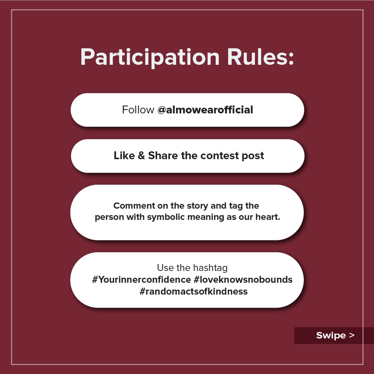 almowear's tweet photo. Giveaway alert! Check the participation rules in the post!
1. Follow our Instagram @almowearofficial
2. Tag 3 friends in the comments of this post
3. On your IG handle, post your 2022's proudest memory with #YourInnerConfidence 

3 top stories will receive hampers worth Rs 1299. https://t.co/xXsr2OMos9