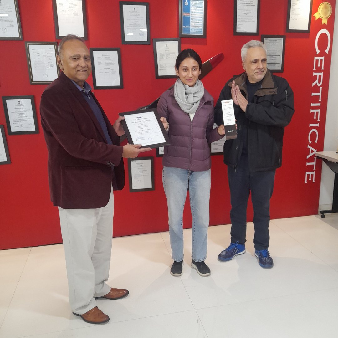 fstc_india's tweet photo. Today, we held Batch Graduation Ceremony at FSTC, where students completed their #A320 #TypeRating. They embark on new journey, we wish them all the best.#RachitaTripathi #Priyanka #Shivali #SatyamShukla #SuyashMishra #VaibhavYadav #TanishqMakwana #DeepakRana #MirQasimAliAoun https://t.co/3snKZwo8Pb