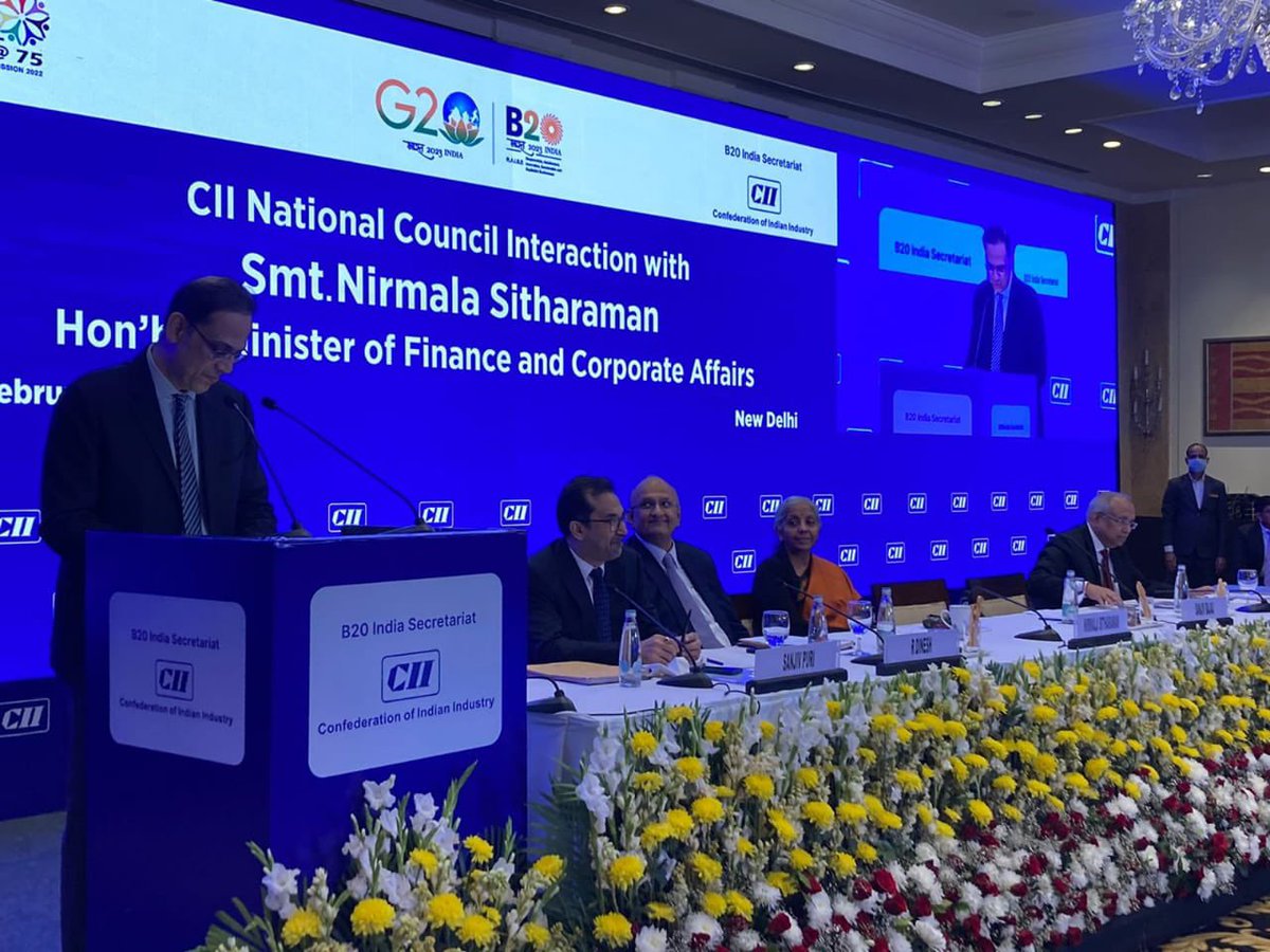 SwayamOdisha's tweet photo. Attended the @FollowCII post-budget interaction session in New Delhi where smt @nsitharaman interacted with members of the National Council of Confideration of Indian Industry along with @FollowCII President Shri Sanjiv bajaj DG CII @CB_CII and other dignitaries. https://t.co/mpCzzBw7sR