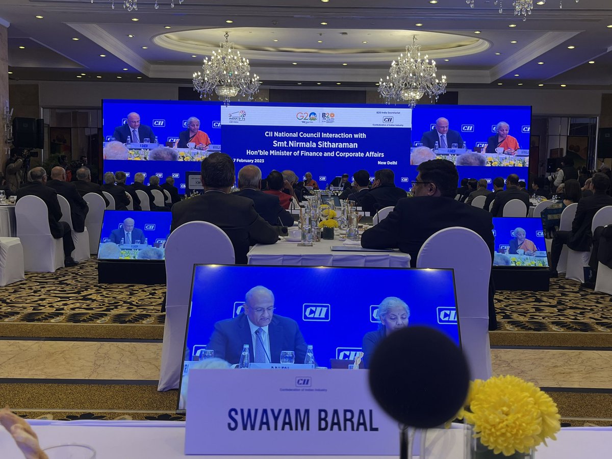 SwayamOdisha's tweet photo. Attended the @FollowCII post-budget interaction session in New Delhi where smt @nsitharaman interacted with members of the National Council of Confideration of Indian Industry along with @FollowCII President Shri Sanjiv bajaj DG CII @CB_CII and other dignitaries. https://t.co/mpCzzBw7sR