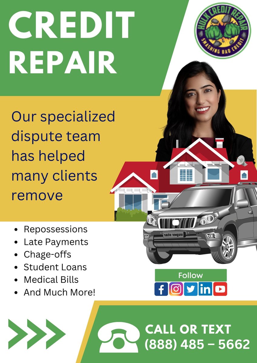 mydondiamond's tweet image. Hulk Credit Repair is a reputed company that helps you to manage and improve your credit score with ease.  bit.ly/40FaYhY

#freecreditanalysis #creditreport #Bankruptcies #creditanalysis #creditscore #creditrepair  #hulkcreditrepair #creditscores #creditresults  #texas