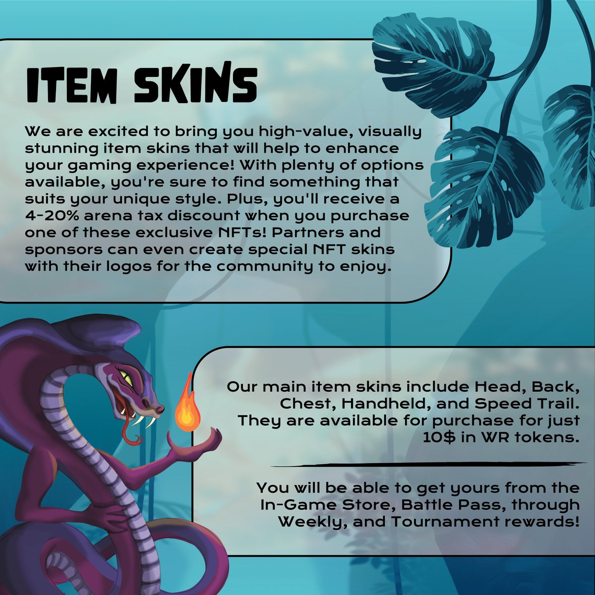 Gm all! 👋👋

Our skin system is going to be a banger! 🚀

Check some more information down in the picture below... 🤩🤩

#NFTGames #NFTs #BlockchainGaming #WinToEarn #Gaming #Web3 #WildRush #blockchain