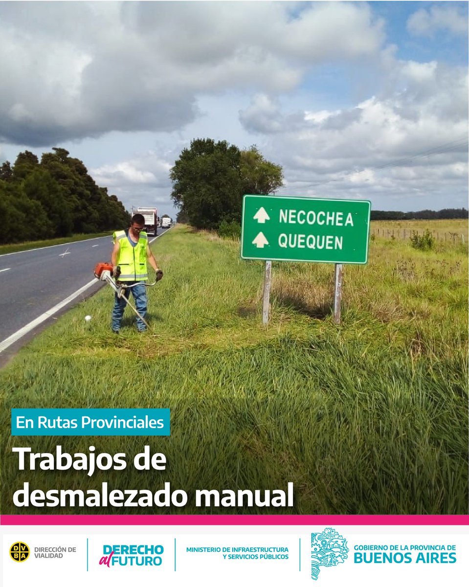 VialidadBA's tweet photo. #RP86 tramo #RP80-#RP85 personal de Vialidad realiza tareas desmalezamiento manual y mecánico. Circular con precaución.
@provincia1270 @MInfraPBA https://t.co/as869KmyfH