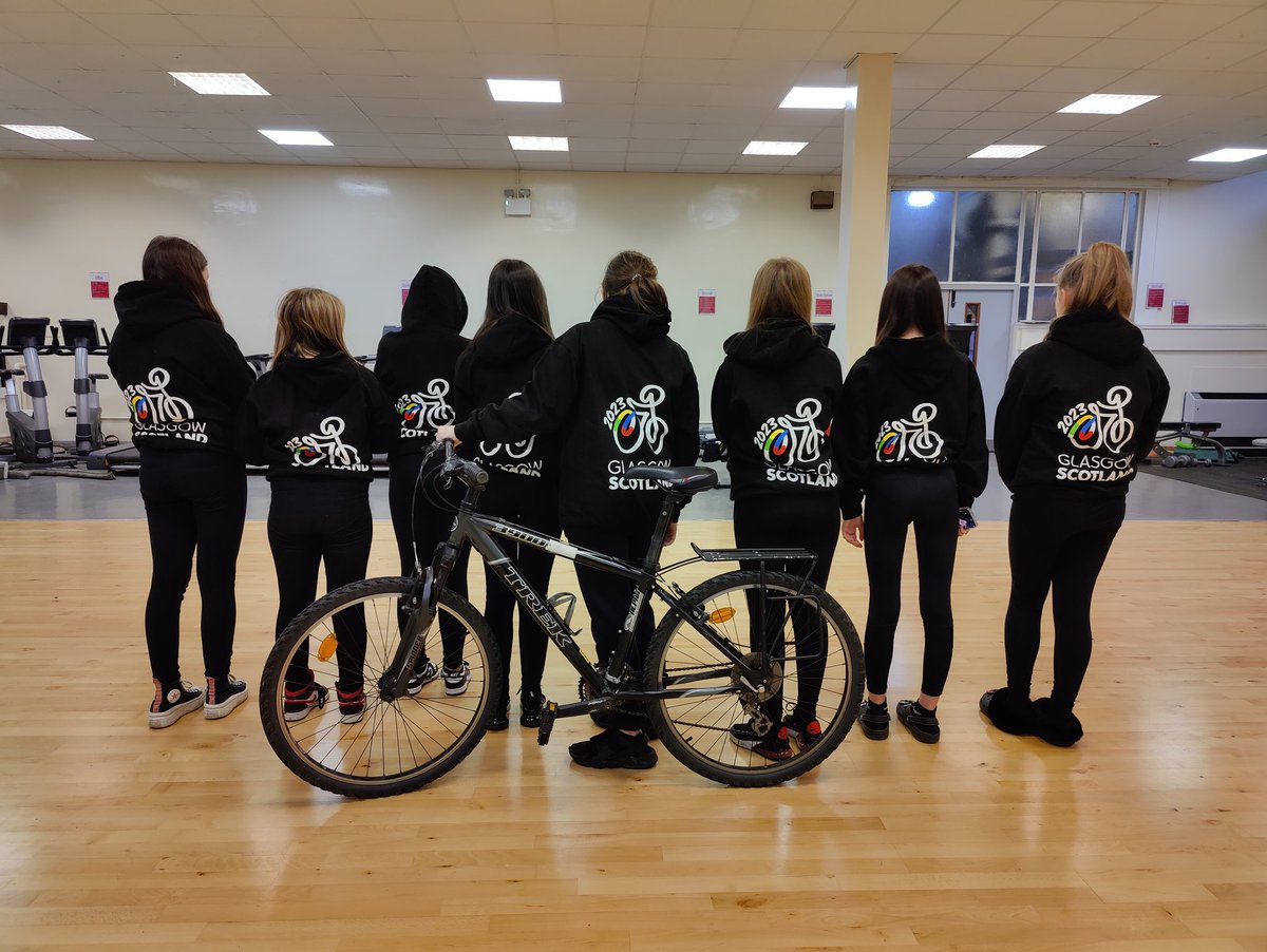 ASGovan's tweet photo. Cycling girls from @GovanHighSchool modelling their new hoodies. Many thanks to @Glasgow_Sport @CyclingWorlds @PEPASSGlasgow - a fabulous programme!! There will be more to come on two wheels from this group - watch this space! 🚲🚴‍♀️ #shecycles #cyclinglife https://t.co/HWEdtR2rLK