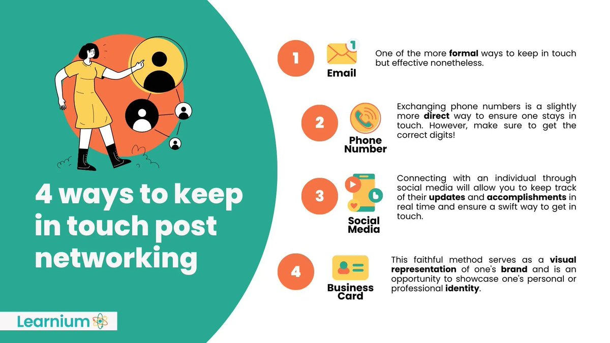 Learnium's tweet photo. 3 ways to build your professional network Part 2:
- Give &amp; recieve
- Stay in touch  
- Utilise social networks 

Doing these three actions over a period of time will vastly aid you in expanding your professional network 

https://t.co/cEBsFap5m1 

#network #networking #business https://t.co/5SP4rcyVhx