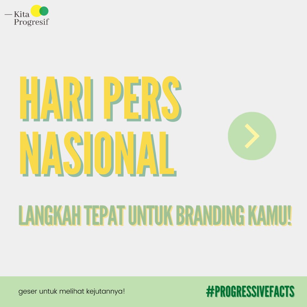 kitapogresif's tweet photo. Selamat Hari Pers Nasional
#TemanProgresif🤩
Kamu harus tahu loh bahwa Pers memiliki hubungan yang erat dengan Personal Branding!
Hayoo siapa yang pengen banget mengembangkan Personal Branding?
Yuk simak tweet berikut
#BerkaryaBermanfaat
#ProgresifProfesional
#ProFacts https://t.co/qsaJ7eslxv