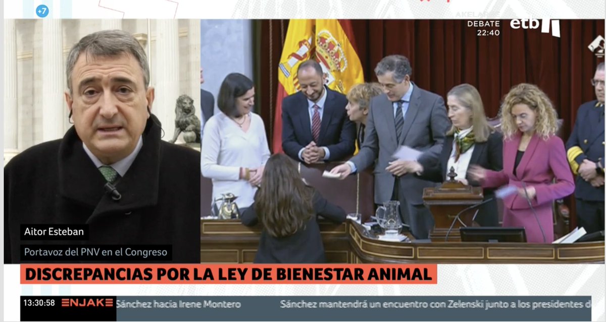 eajpnv_Madrid's tweet photo. 📺 @AITOR_ESTEBAN, en @enjakeETB: "El reparto #competencial es el que es y la legislación en el terreno de la Ley de #BienestarAnimal es de #Euskadi. El Ministerio de Belarra no puede pasar por encima de eso. Alguien tiene que poner pie en pared". https://t.co/MYs5Kez9lv