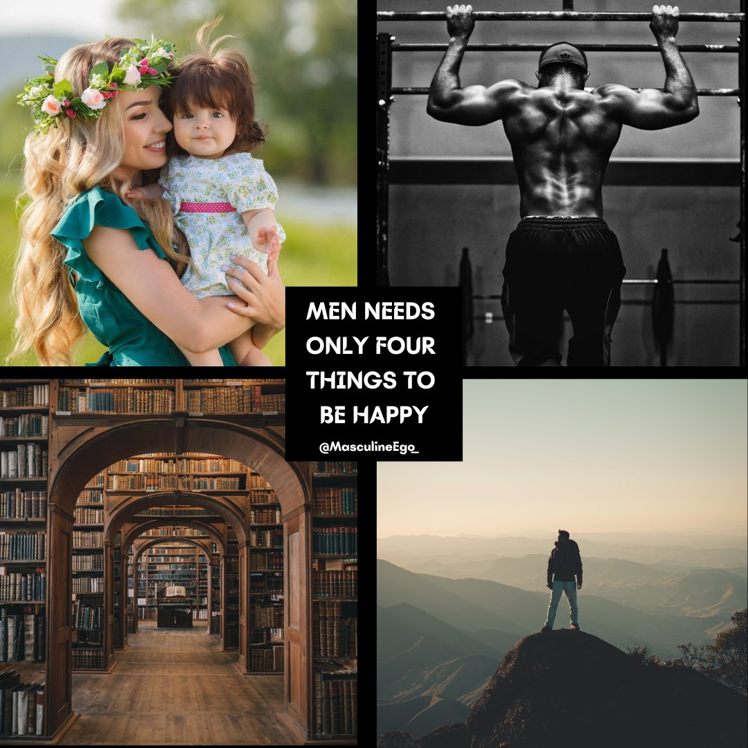MasculineEgo_'s tweet image. Men need only four things to be happy.