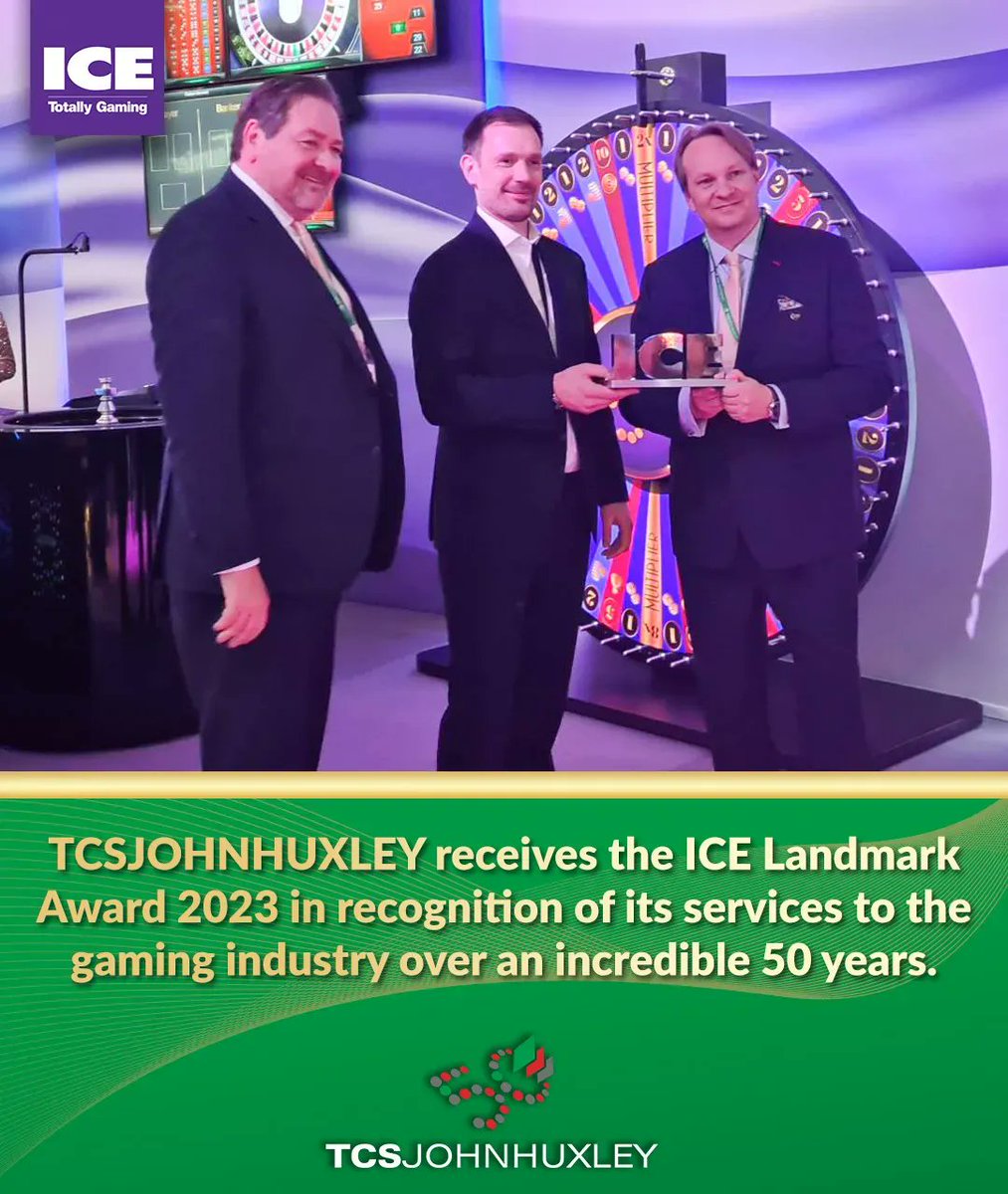 TCSJH_Gaming's tweet image. TCSJOHNHUXLEY is honoured to receive the ICE Landmark Award 2023 in recognition of its services to the gaming industry over an incredible 50 years. #ice23 #icelondon23 #strongertogether #myice23 #goingforgold #TCSJH50GoldenYears