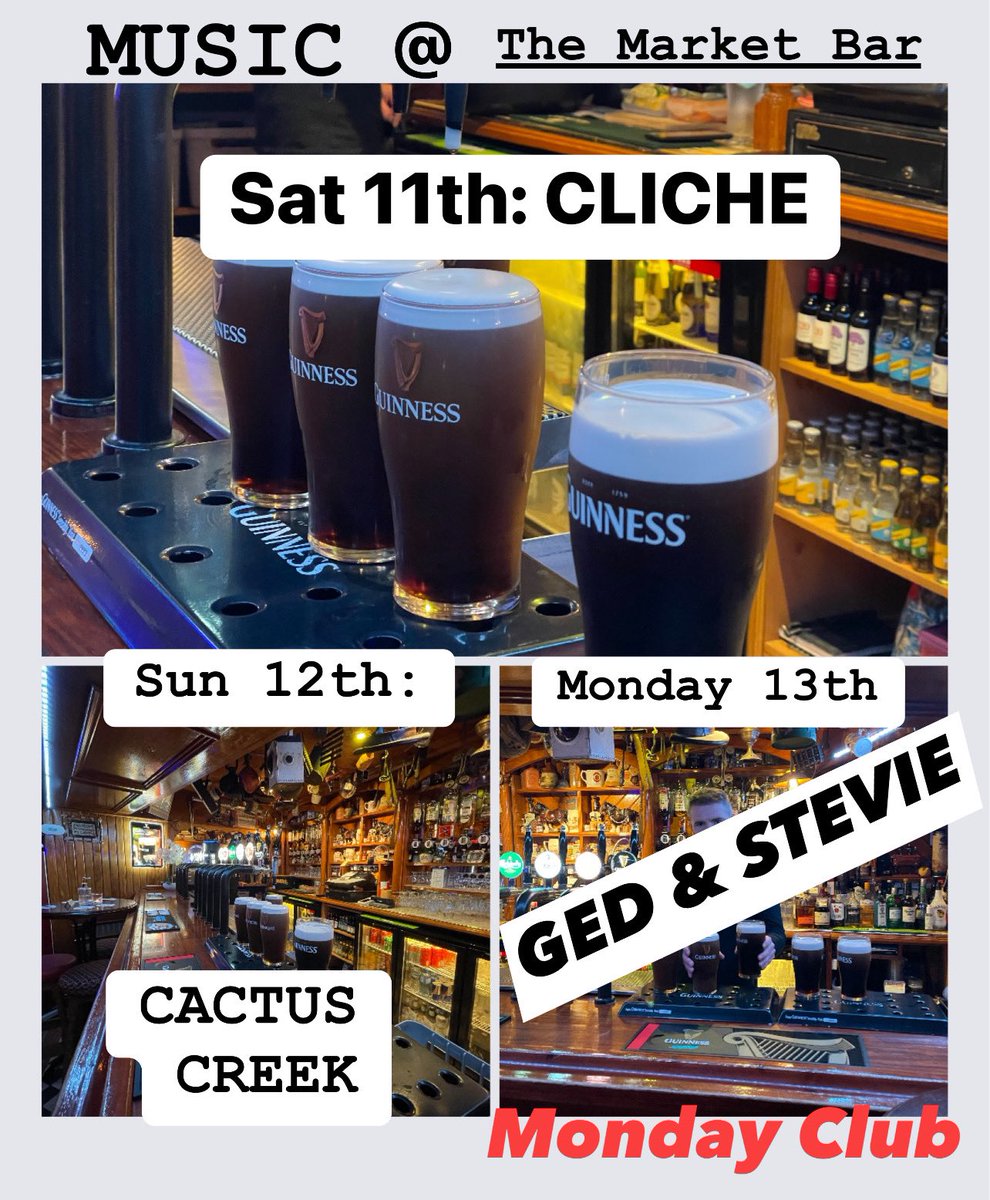 Music 🎶 Line up this weekend <a href="/nugentsbar/">Market Bar Drogheda</a> The Market Bar Drogheda