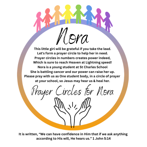 UrsulineIrish's tweet photo. Nora is a 3rd Grader at Saint Charles School who is currently battling cancer.  Please join us in prayer for Nora and her family as they face this battle.  #UrsulineIrish #SoliDeoGloria https://t.co/GW2Q1n0u1w