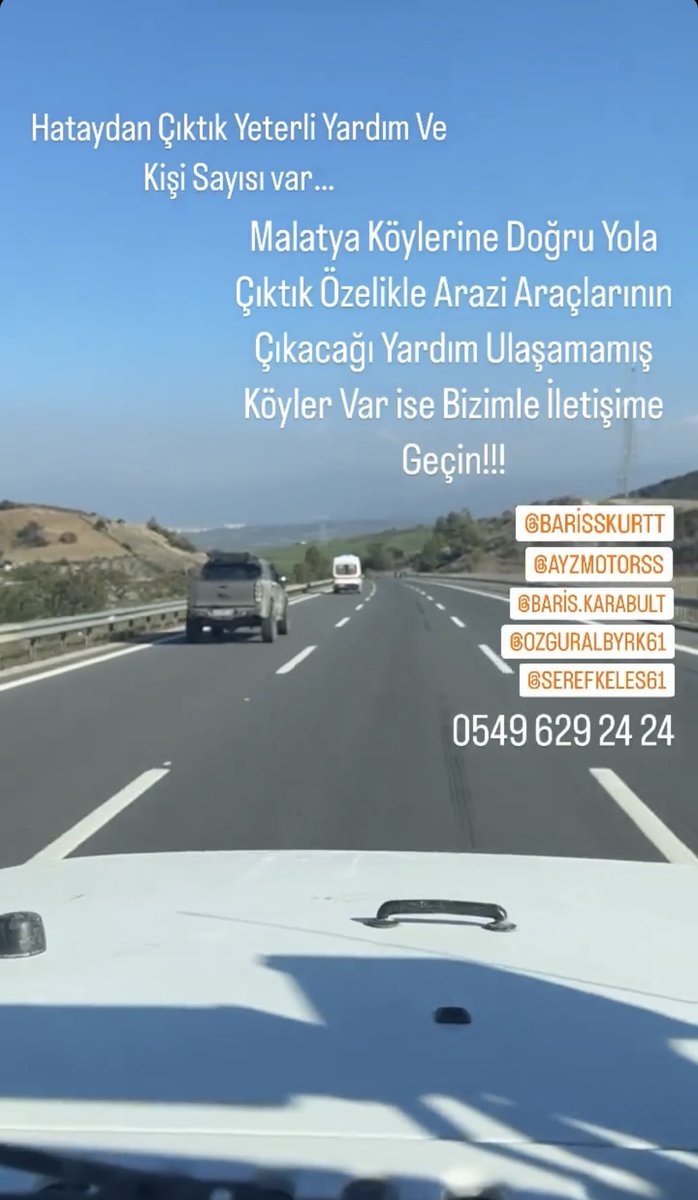 iyossos's tweet photo. @ConflictTR Arazi araçlarıyla köylere yardım götürüyorlar. Hala yardım ulaşmamış olanlar fotoğraftaki numaradan ulaşabilirler! Şuan malatya köylerine doğru gidiyorlar! Lütfen paylaşır mısınız?! https://t.co/Ym2Tp57I8S