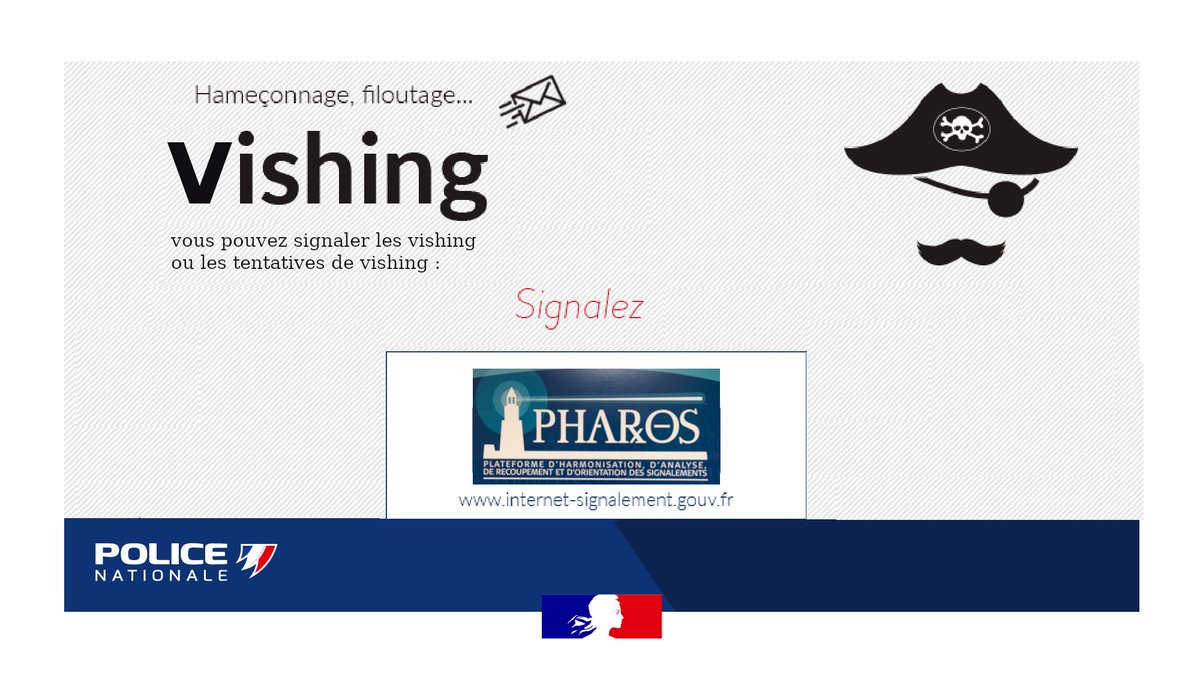 [#CyberMois]
Le vishing (ou hameçonnage  par téléphone) est une technique utilisée par des malfaiteurs pour vous soutirer des informations confidentielles 
➡️Ne donnez jamais vos informations bancaires ou personnelles
Vous êtes victime ? 
👉Signalez sur #Pharos