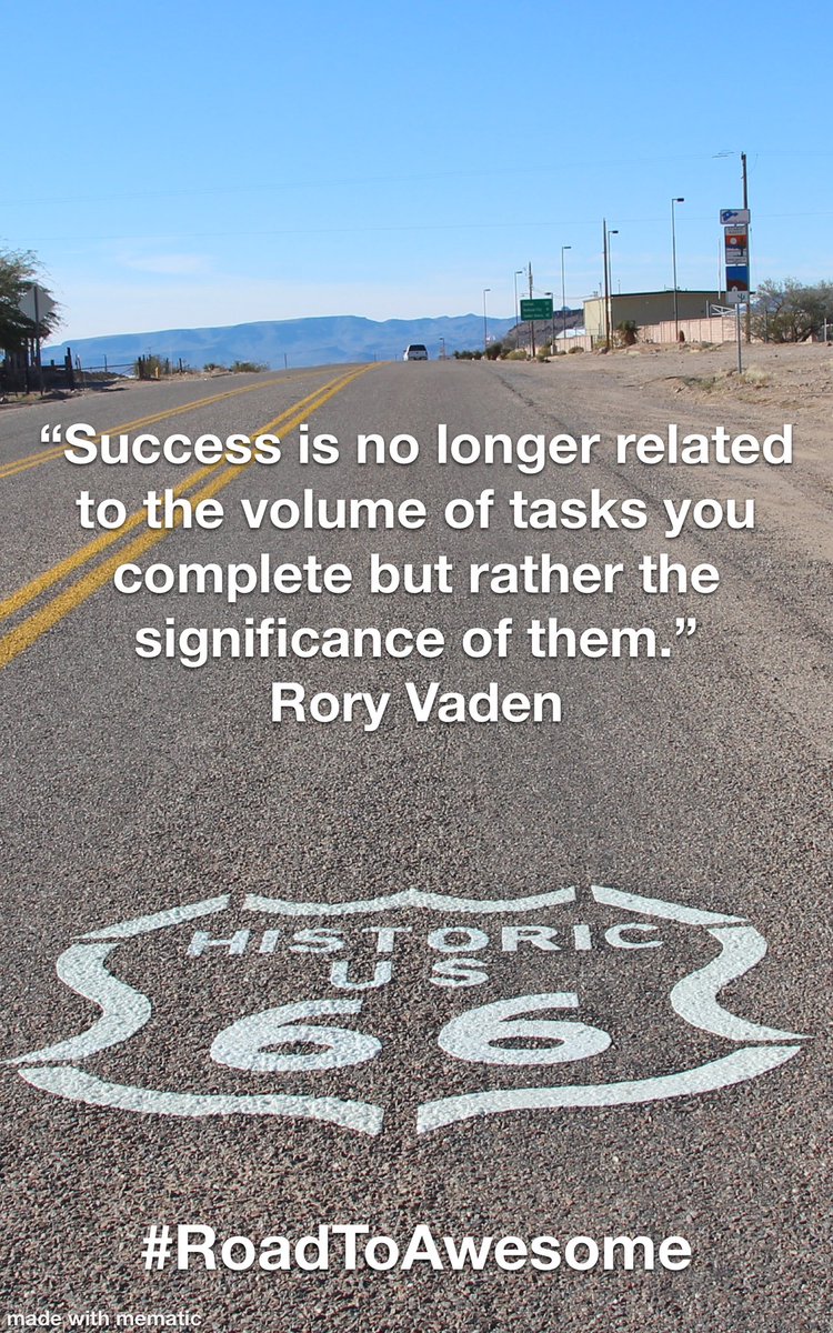 Leaders: think today about the quality of your impact, the significance of what you do rather than the quantity of your tasks. You’ll still need to get those tasks done, but that’s not why they follow you. 

#RoadToAwesome #suptchat #edleaders #leadupchat #SAANYSChat