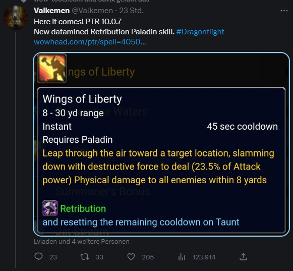 I waited so long for this ability to finally make it into the game after they announced a leap/teleport years ago.

Would love to see Retail Ret beeing fun for me again.