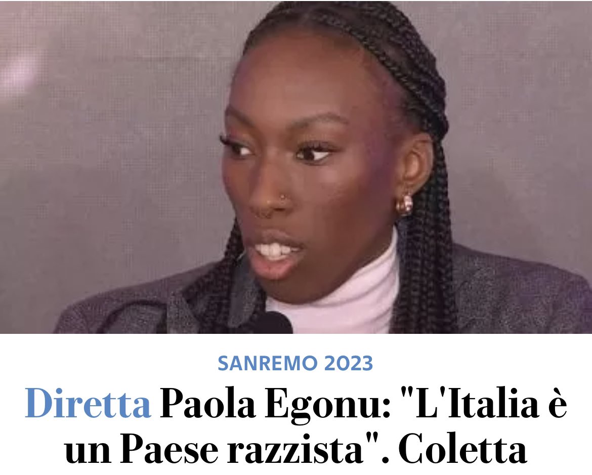 In Italia ci sono, purtroppo, tante persone razziste. Ma l’Italia non è un paese razzista (sono due cose diverse). E penso ci voglia più rispetto anche da parte di chi - in modo sacrosanto - chiede più rispetto.