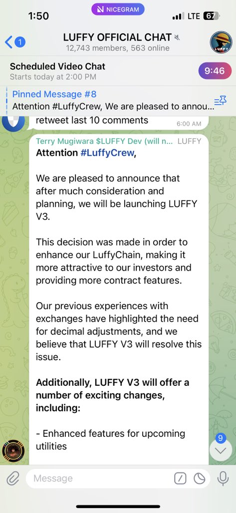 Woking up this morning seeing goodness about #luffy V3 I’m so excited about it and pumped as well come and join the winning team let’s make money 💰 together #LuffyCrew #LuffySwap #luffyv3 #crypocurrency T.me/luffytoken_off…