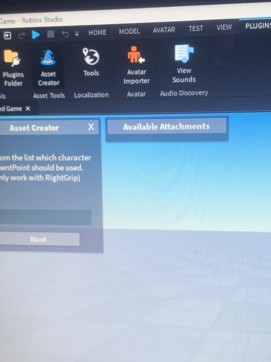 Ashe1sb0red's tweet image. My “Available Attchments” isnt showing up— what do I do?!😟 #robloxstudio #robloxaccessory