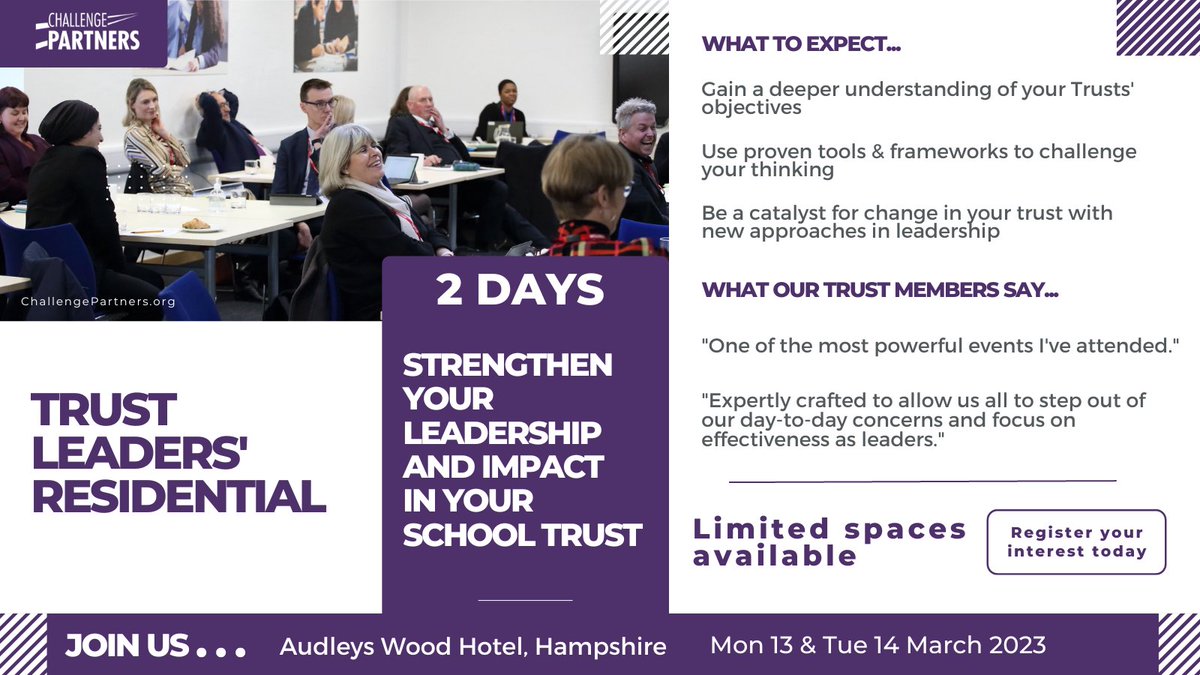 Are you a #TrustLeader? Join us for this 2 day Trust Leaders Residential. Strengthen your #leadership + personal impact, led by expert facilitators. Identify key leadership strengths+ shifts through a tailor-made package of executive #coaching sessions. 👇bit.ly/3kZTxbp