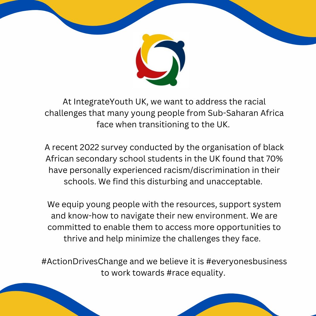 IntegrateYUK's tweet photo. At IntegrateYouth UK, we want to bring light to Race Equality Week!

This year's theme is #itsEveryonesBusiness #ActionDrivesChange to encourage everyone to be accountable and responsible for tackling race inequality https://t.co/eMzcyuBH1U