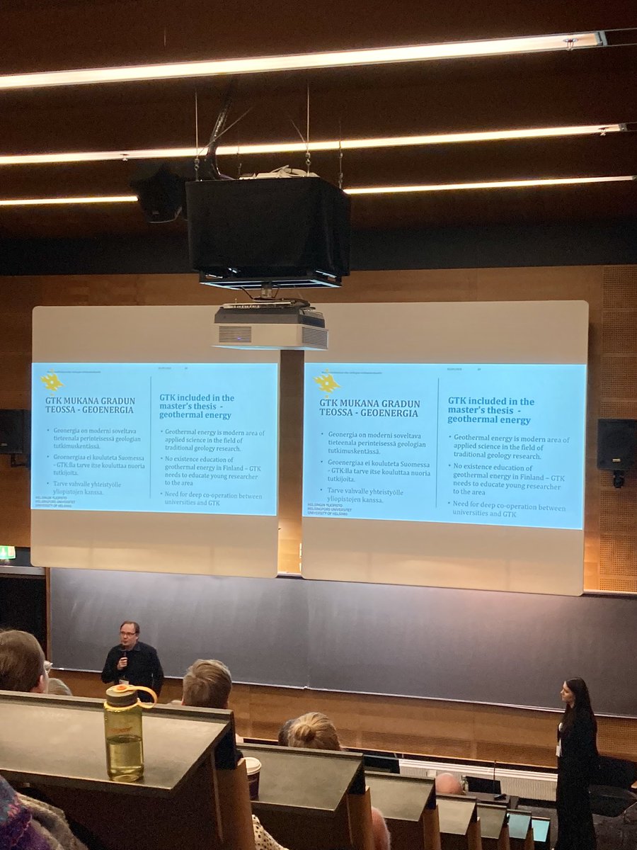 Geoenergiaa ei kouluteta Suomessa, kertoo <a href="/ArolaTeppo/">Teppo Arola</a> joten <a href="/GTK_FI/">GTK</a> jatkokouluttaa tälle tulevaisuuden alalle yhdessä oppilaitosten kanssa. Esim. Meri Wiberg tekee @Geo2Helsinki graduaan Tepon ohjauksessa #geoenergia #tutkimus #opinnäyte <a href="/helsinkiuni/">University of Helsinki</a>