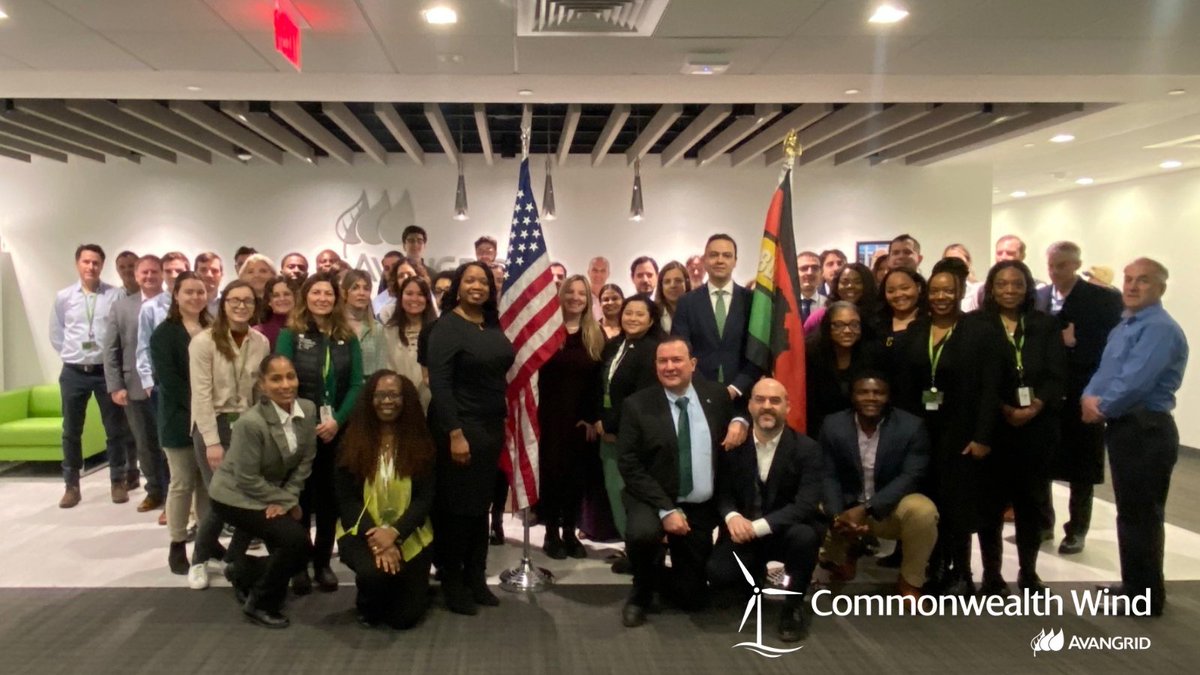 CommonwealthWND's tweet photo. In honor of #BlackHistoryMonth, our AVANGRID African-American Council for Excellence (AAACE) committee hosted a flag raising ceremony at our Boston office last week. #CommonwealthWind https://t.co/UMbEg7emUC