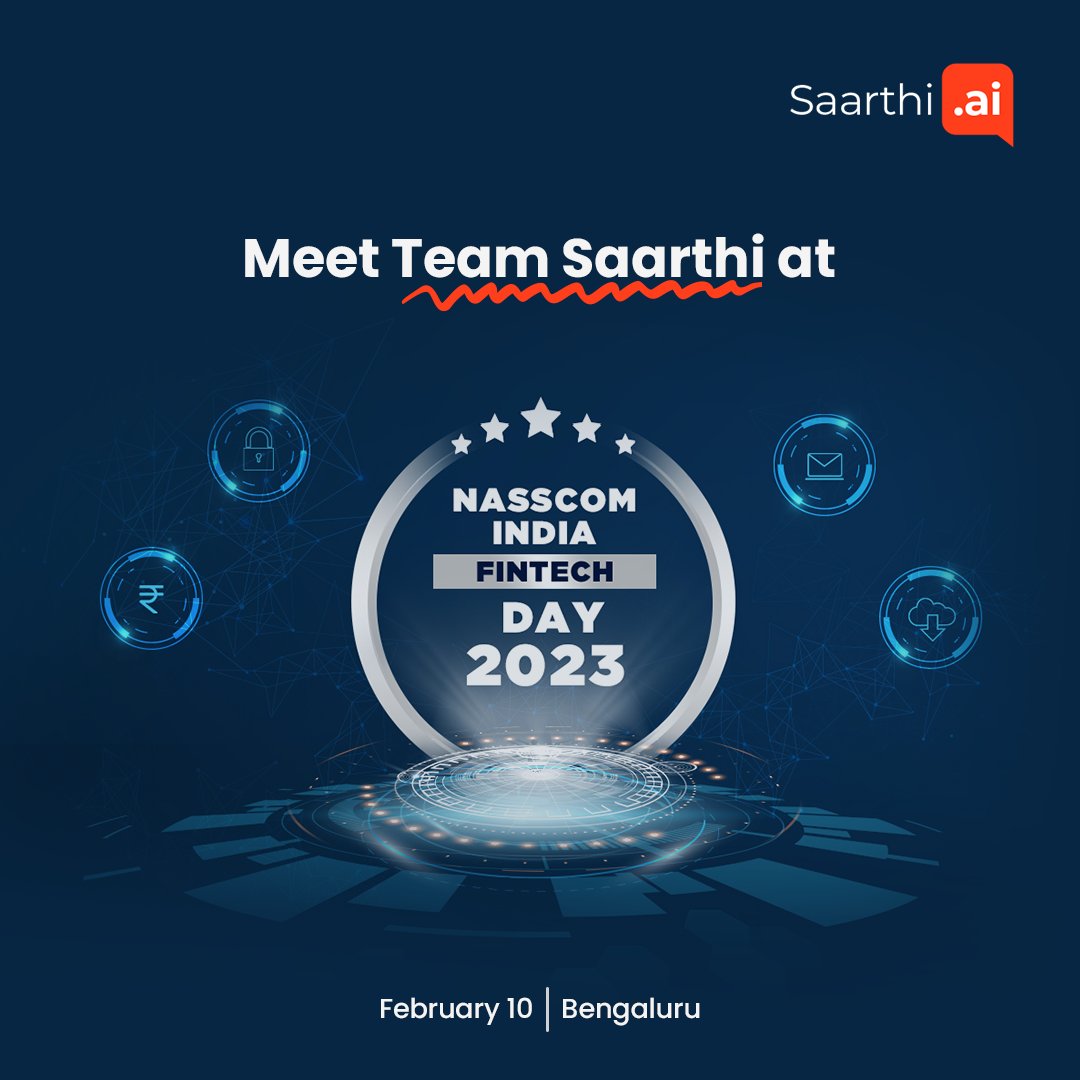 Team Saarthi is attending @NASSCOMStartUps's @nasscom India Fintech Day 2023! 

We are excited to interact with other BFSI leaders and innovators. 

To know more about us, visit saarthi.ai
   
#NASSCOMforStartups #Startups #WorldClassFromIndia #FintechDay #VoiceAI