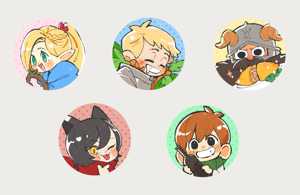 「Dungeon meshi badges design I didn't get」|Douhu ʕ ◦`꒳´◦ʔ working on commsのイラスト