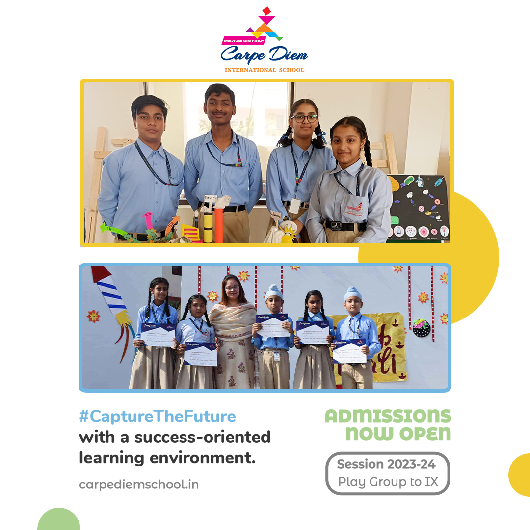 SchoolCarpeDiem's tweet image. Embrace the future with a success-driven learning environment.

Admissions Now Open
Session 2023-24
Play Group to IX

#CaptureTheFuture #StriveToEnhance #CaptureTheFuture #CarpeDiemInternationalSchool #CBSESchoolInRajpura #Education #School #SchoolLife #Learning #LearningIsFun